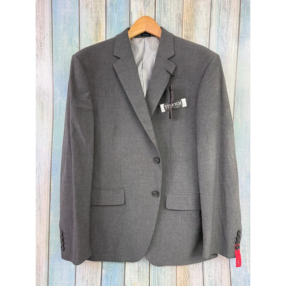 J Ferrar Men's Suit Jacket Size 40 Short NEW Grey Slim Fit Sports Coat Charcoal